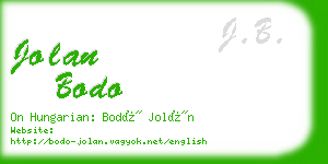 jolan bodo business card